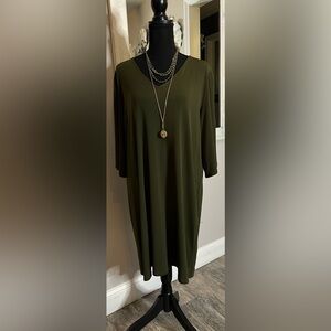 Michael Kors green with gold accented DRESS XL NWOT